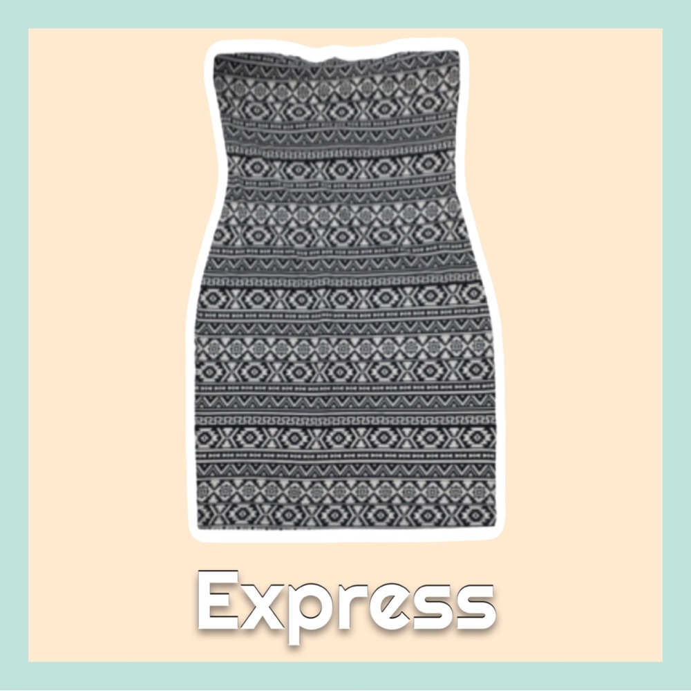 EXPRESS Aztec Print Strapless Dress